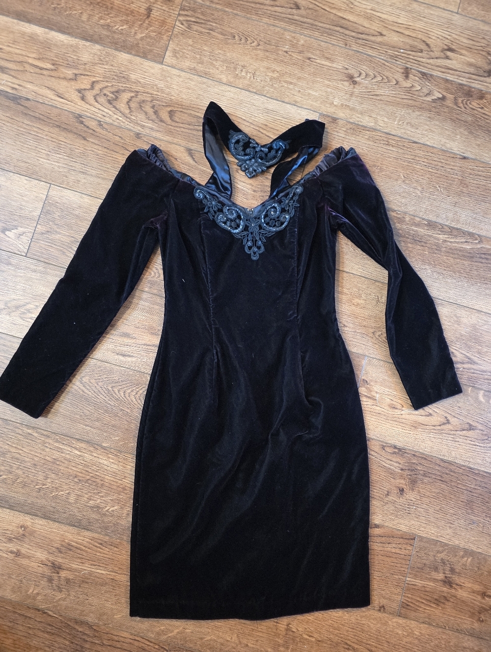 Vintage Scott McClintock Velvet Purple Mini With Attached Neck Piece
